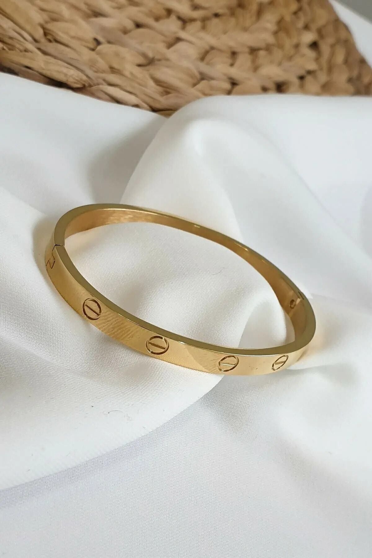 JEWELRY Kelepçe Çelik Altın Bileklik