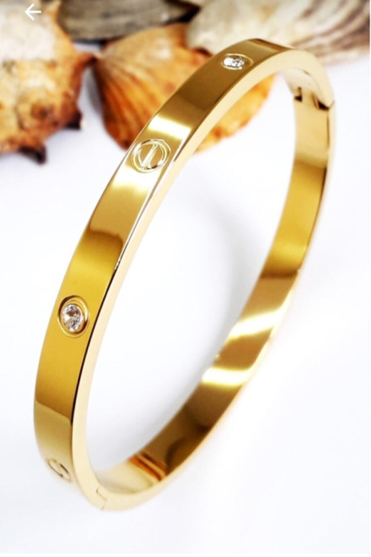 JEWELRY Model Zirkon Taşlı Kalın Paslanmaz Çelik Bileklik