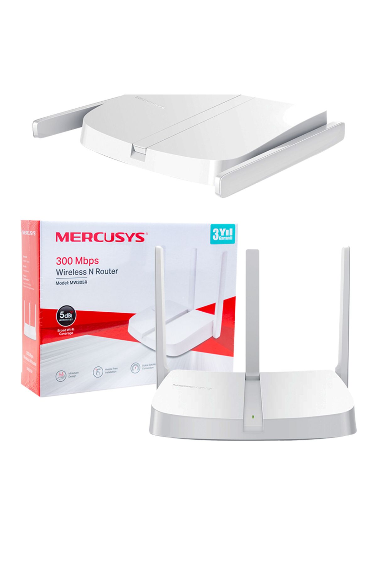 Drop Deposu-Mercusys Mw305R 300 Mbps Wifi-N Router Access Point with 3 Antennas (Tp-Link) (4172) 3