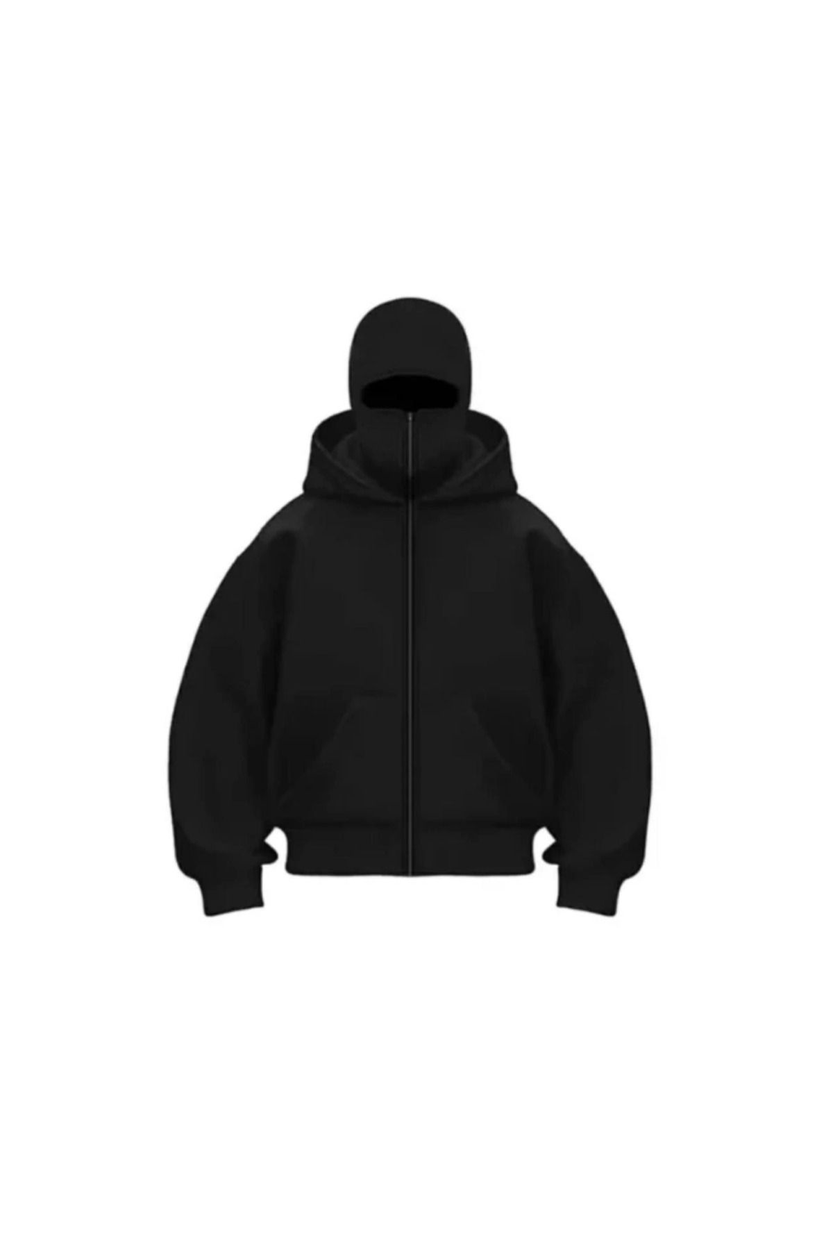 JANES-Samurai Zip Zipper Hooded Sweatshirt- Black 2