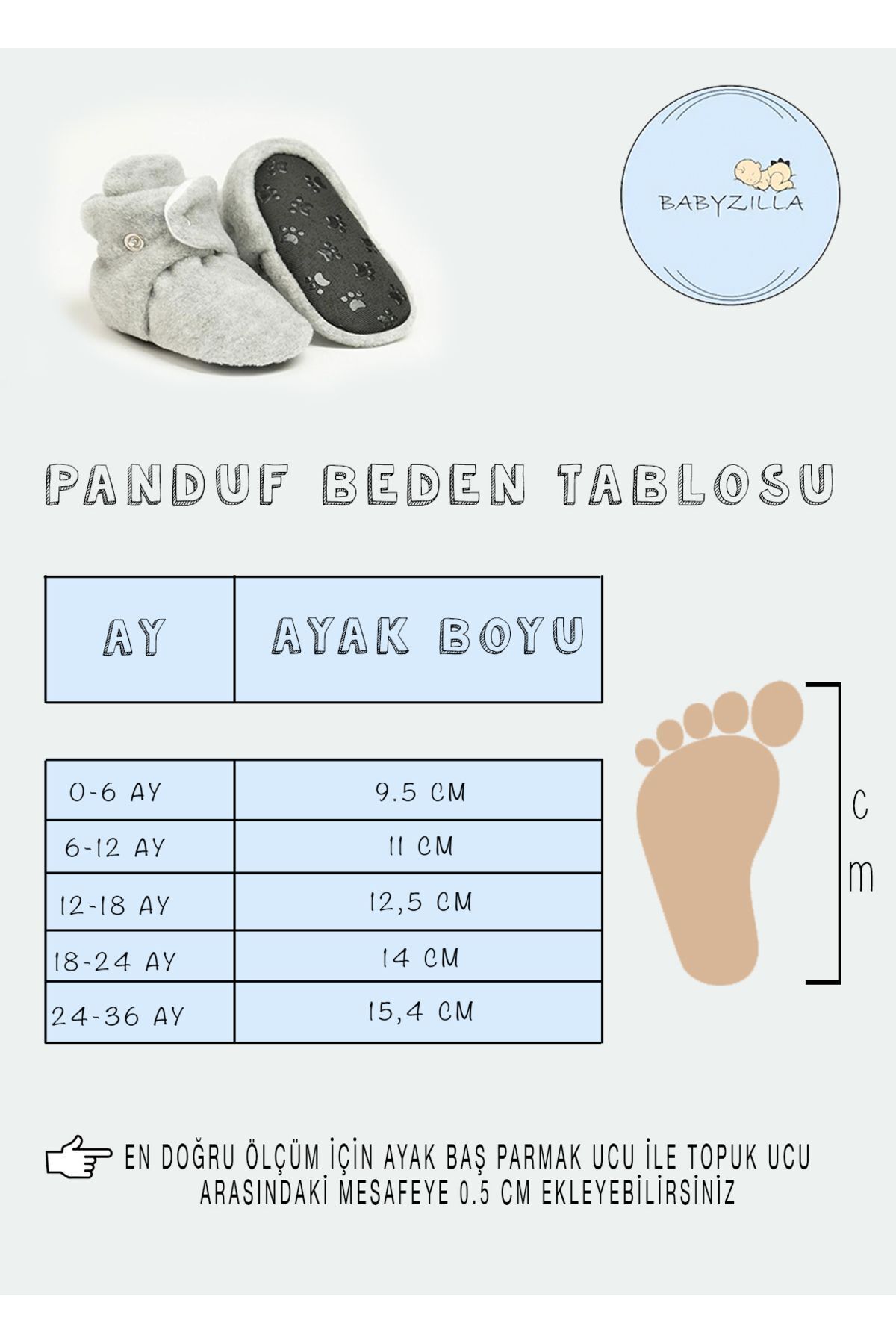 BabyZilla Kaydırmaz Taban, Terletmeyen Pamuk Astarlı, Ayarlanabilir Çıtçıtlı, Ev Patiği, Bebek Pandufu fotoğrafı 4 (önizleme)