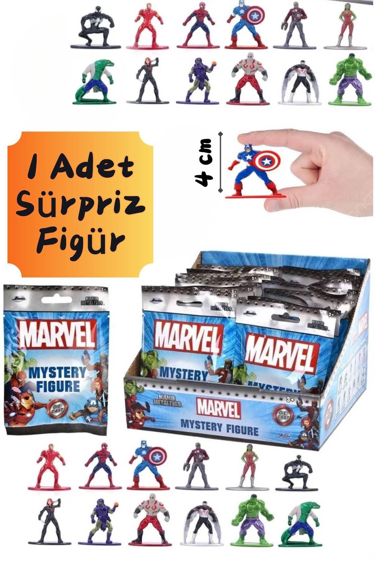 MEDUSHOP Marvell Nano Metalfigs  Die Cast 1 Adet Sürpriz Paket