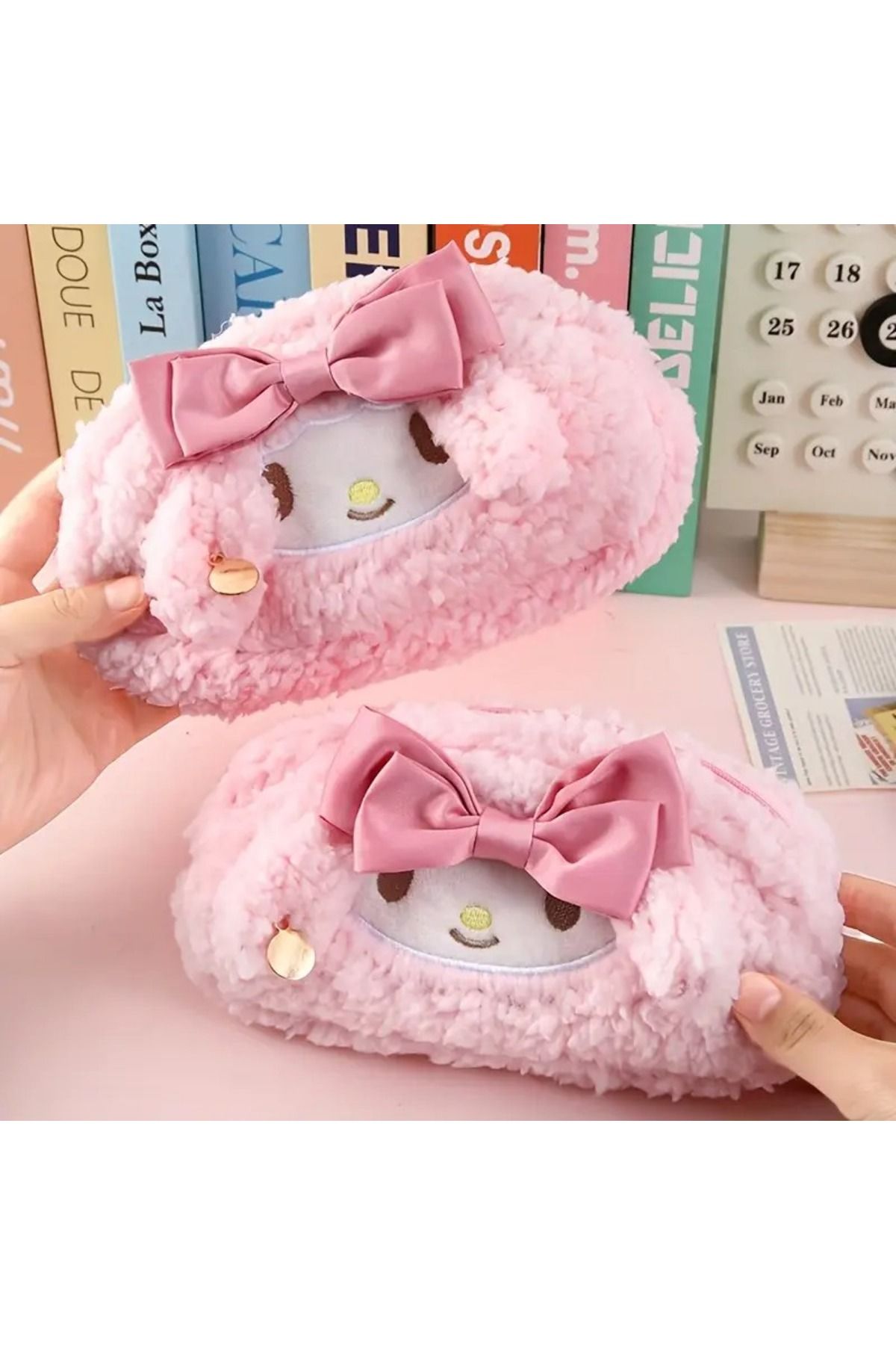 GlassySKY 1 Adet Sevimli Pelüş Sanrio My Melody Kalem Kutu Kalemlik Makyaj Çanta Kırtasiye Hediye