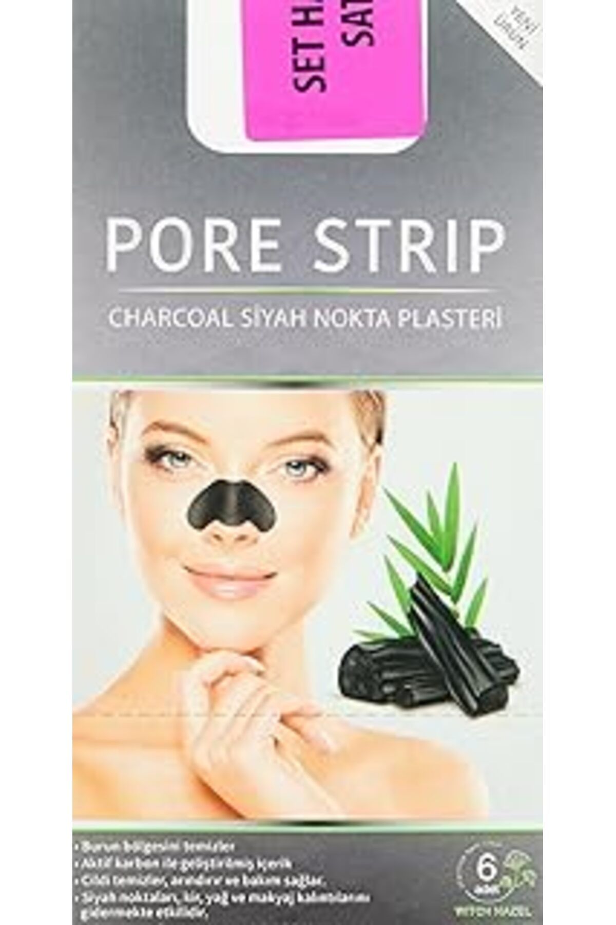 Exporanto Stopever Charcoal Pore Strip Kömürlü Siyah Nokta Plasteri (6 X 6 Adet)