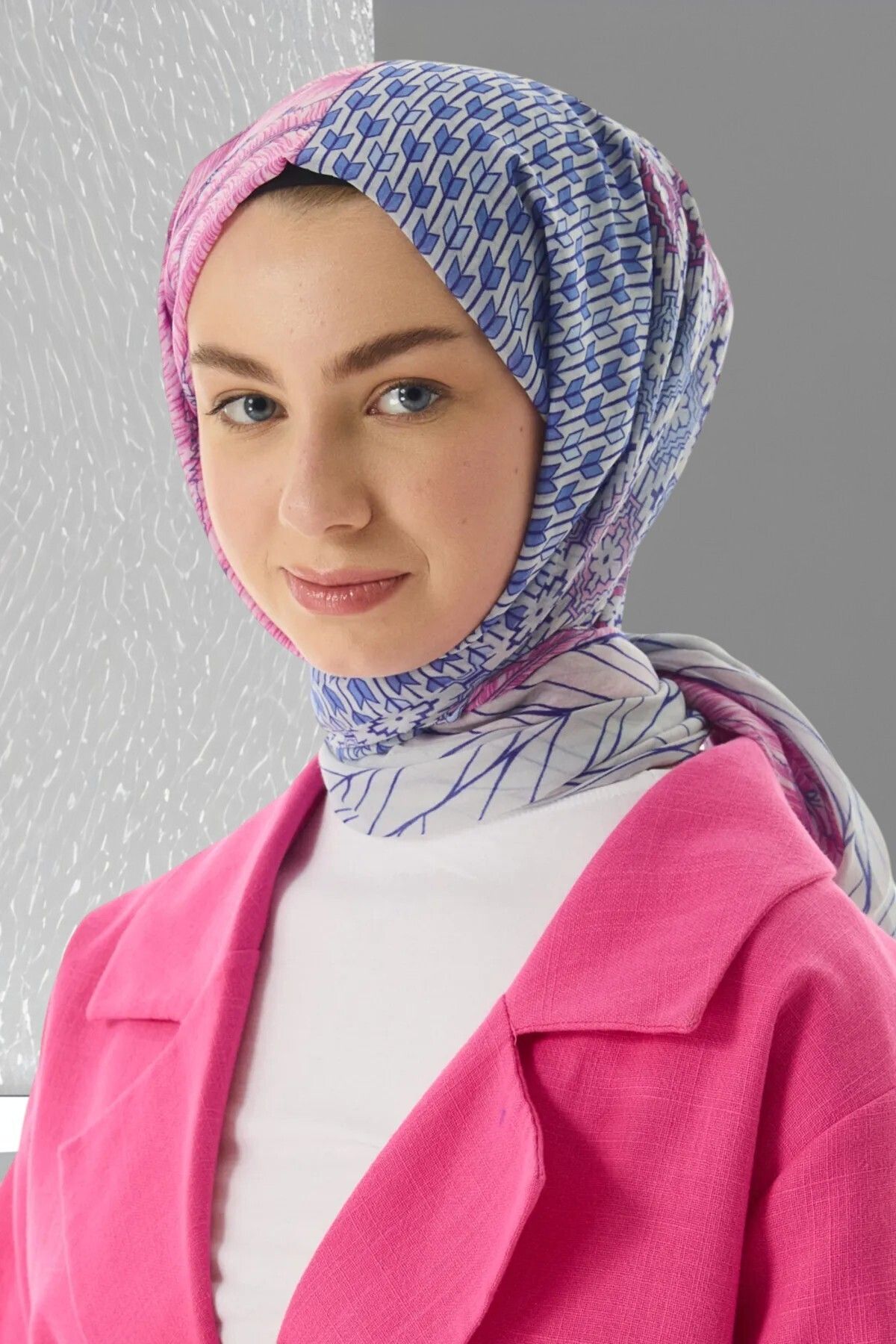 Starpink DESENLİ GRİ PAMUKLU ŞAL satrpnk