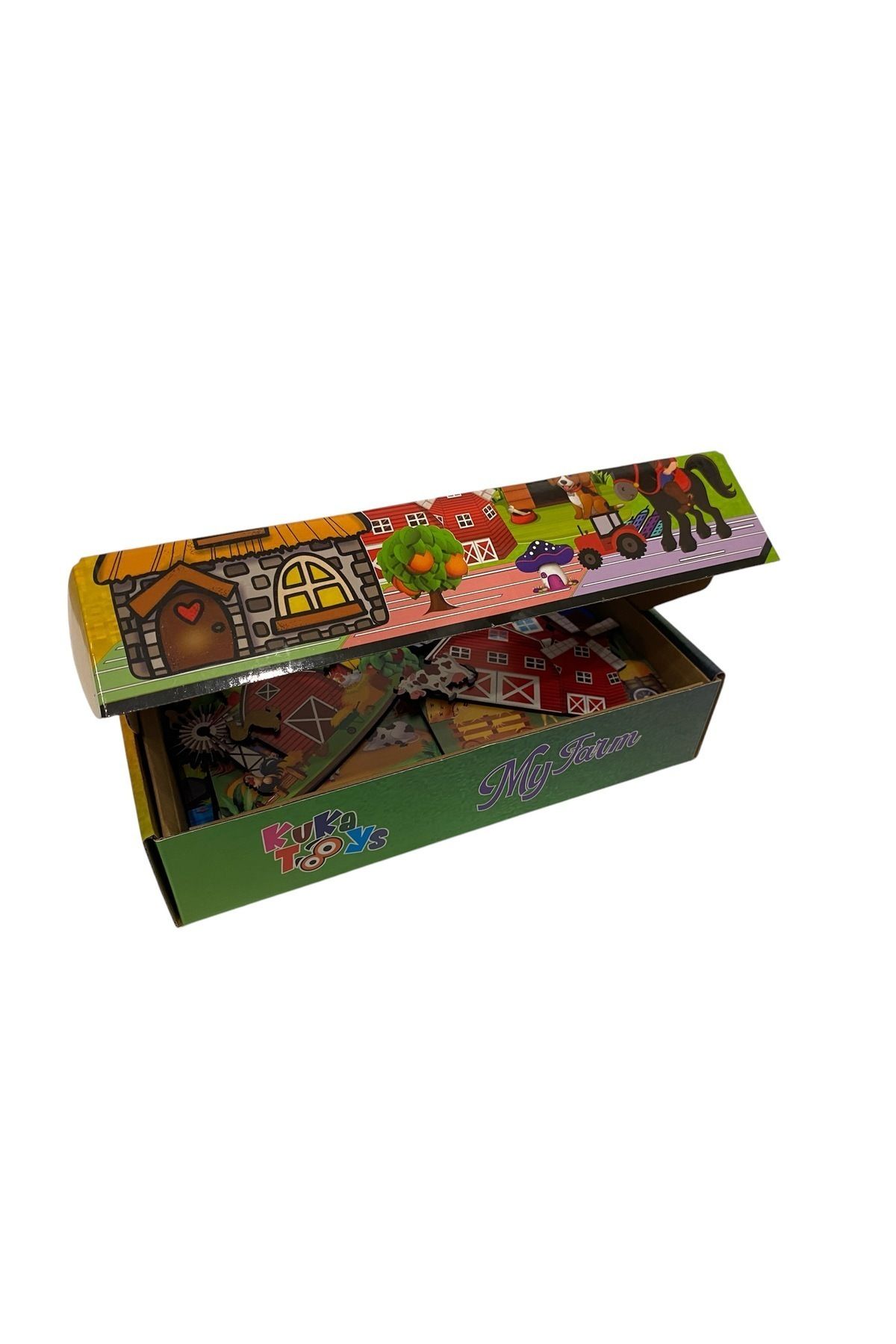 Kuka Toys-My Farm 24 Pieces Wooden Toy Box Game Activity Developer Fun Yourself Farm Cour Puzzle 2