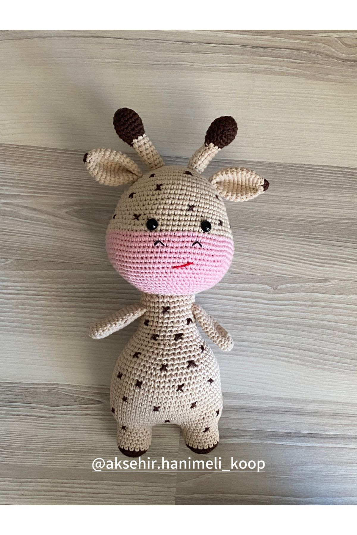 NATURAL BY HANDS Amigurumi Organik Küçük Tatlı Zürafa Oyun ve Uyku Arkadaşı