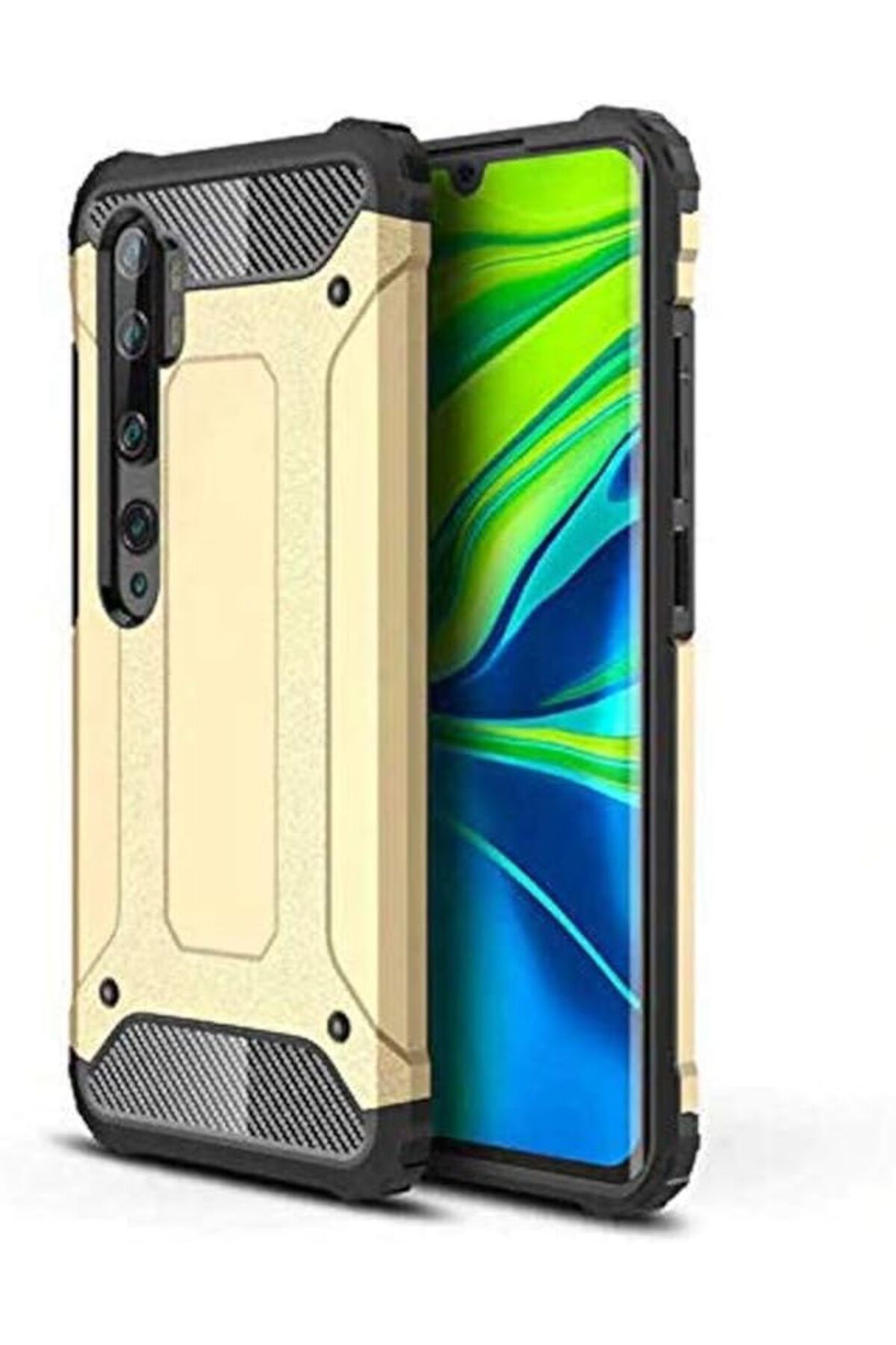STOREMAX nffashopm Xiaomi Mi Note 10 ile uyumlu Kılıf Zore Crash Zırh Tipi Koruyucu Çift Katmanlı Siliko