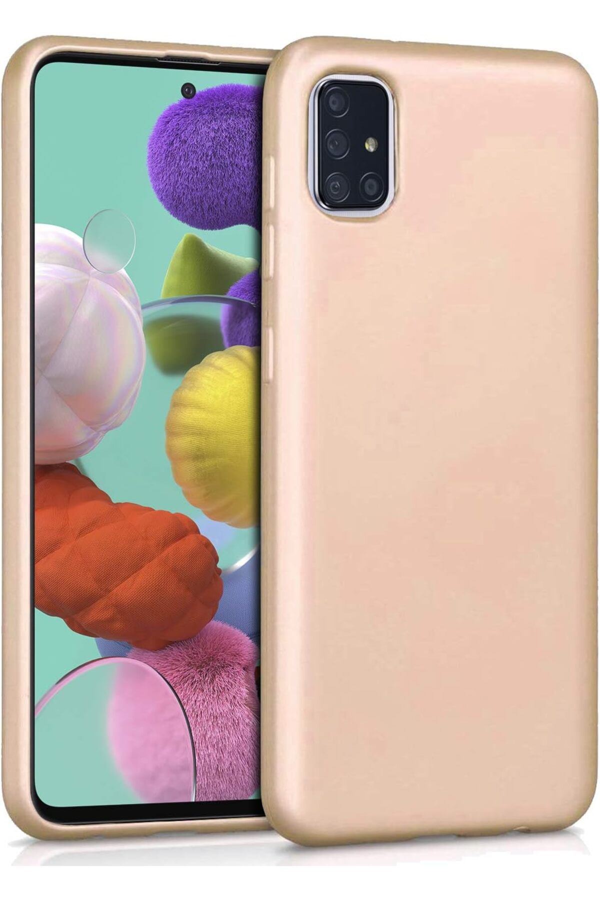 STOREMAX nffashopm Matte Silicone Galaxy A71 Kılıf Gold storestarx 1051353
