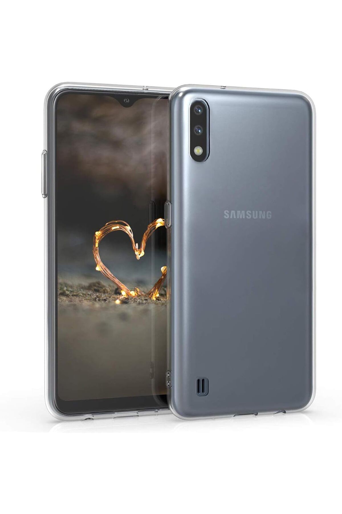 STOREMAX nffashopm Galaxy A01 için Kılıf Transparent Soft Beyaz [Galaxy A01 ile Uyumlu Kılıf - Beyaz] st