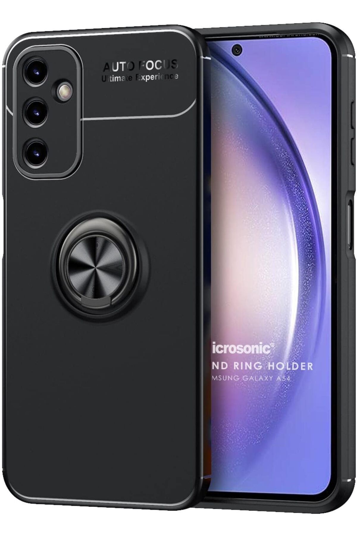 STOREMAX glpzr Galaxy A54 için Kılıf Kickstand Ring Holder Siyah [Galaxy A54 ile Uyumlu Kılıf - Siyah] t