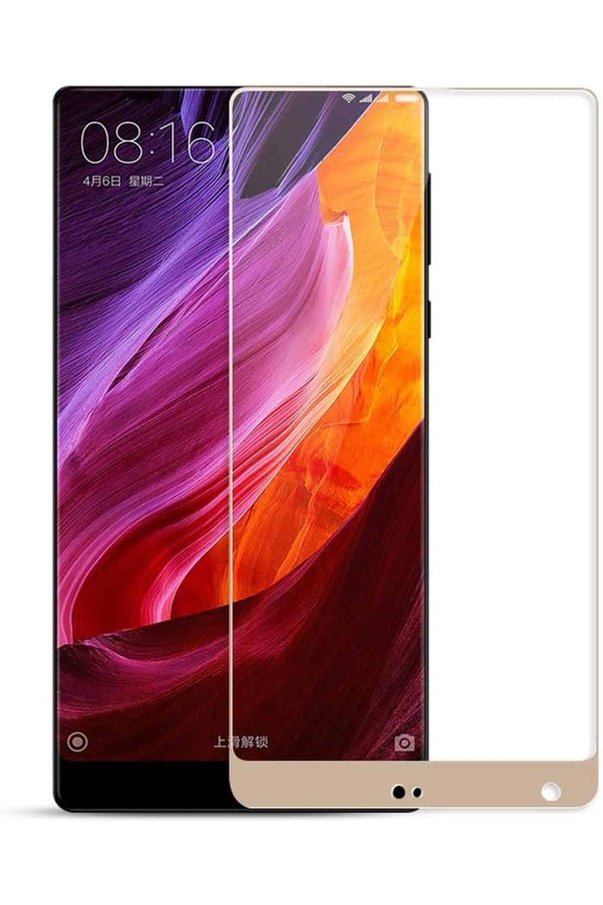 STOREMAX mrttnca Xiaomi Mi Mix Uyumlu Full Kaplayan Temperli 5D Ekran Koruyucu Cam (Gold) trndymrt 1087243