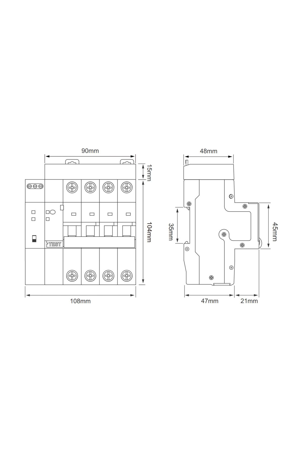 TONGOU-Wifi Smart Three Phase Residual Current Relay - Voltage and Current Protector 63A Adjustable Snow (30Ma-500Ma) 6