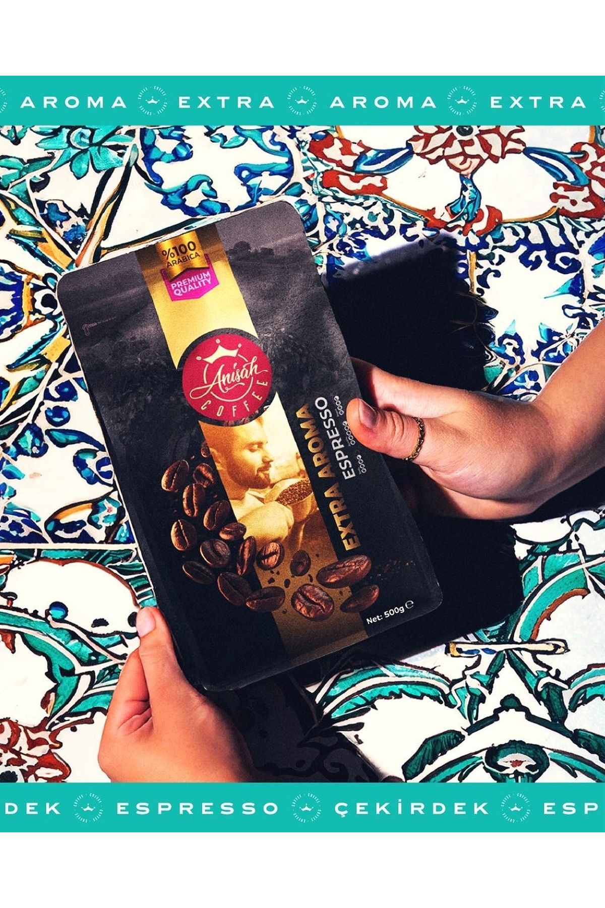 Anisah Coffee-500 جرام حبوب قهوة اسبريسو عطرية إضافية - 100% أرابيكا، رائحة زهرية غنية، جسم ناعم 2