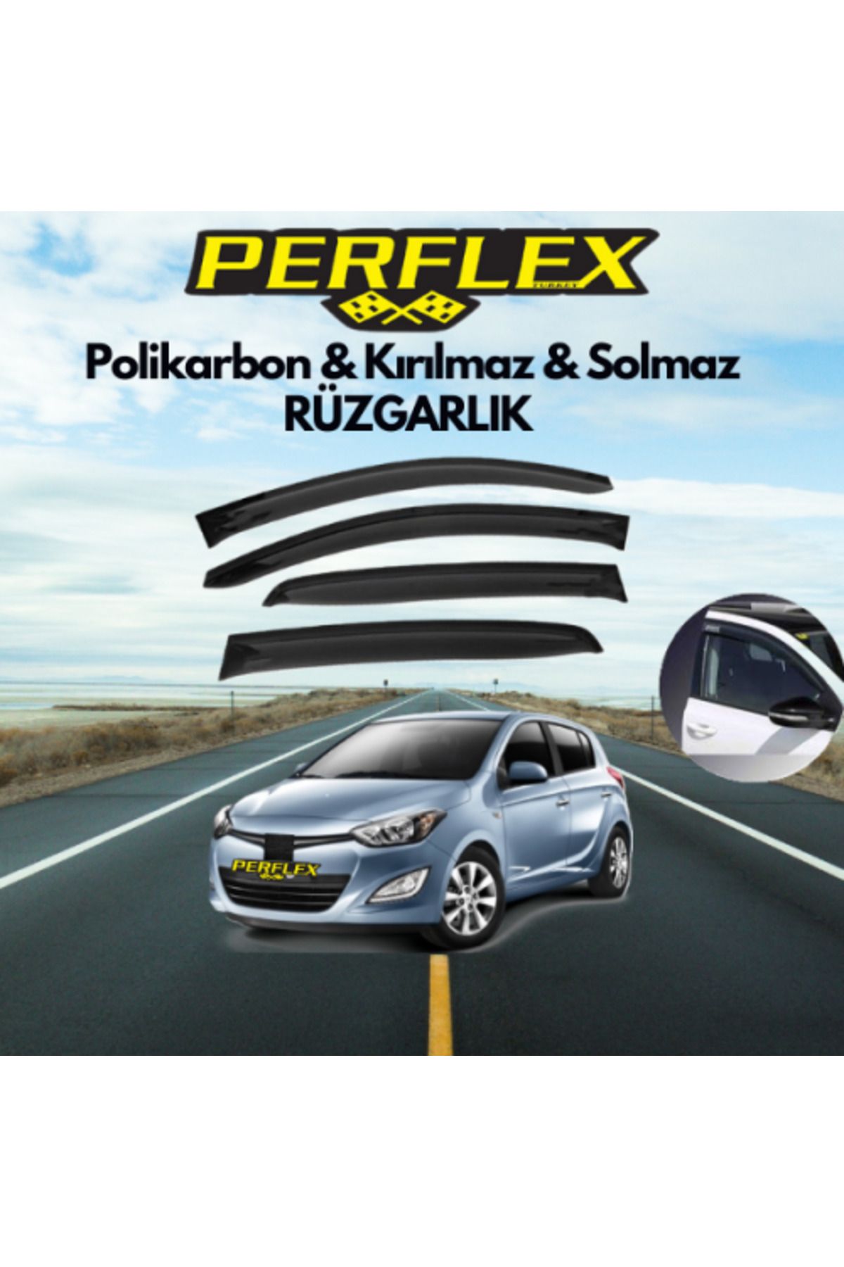 Lucest Lucestdrp Perf Polikarbon Kırılmaz Rüzgarlık V2 Düz Hyundai İ20 2008-2014 New