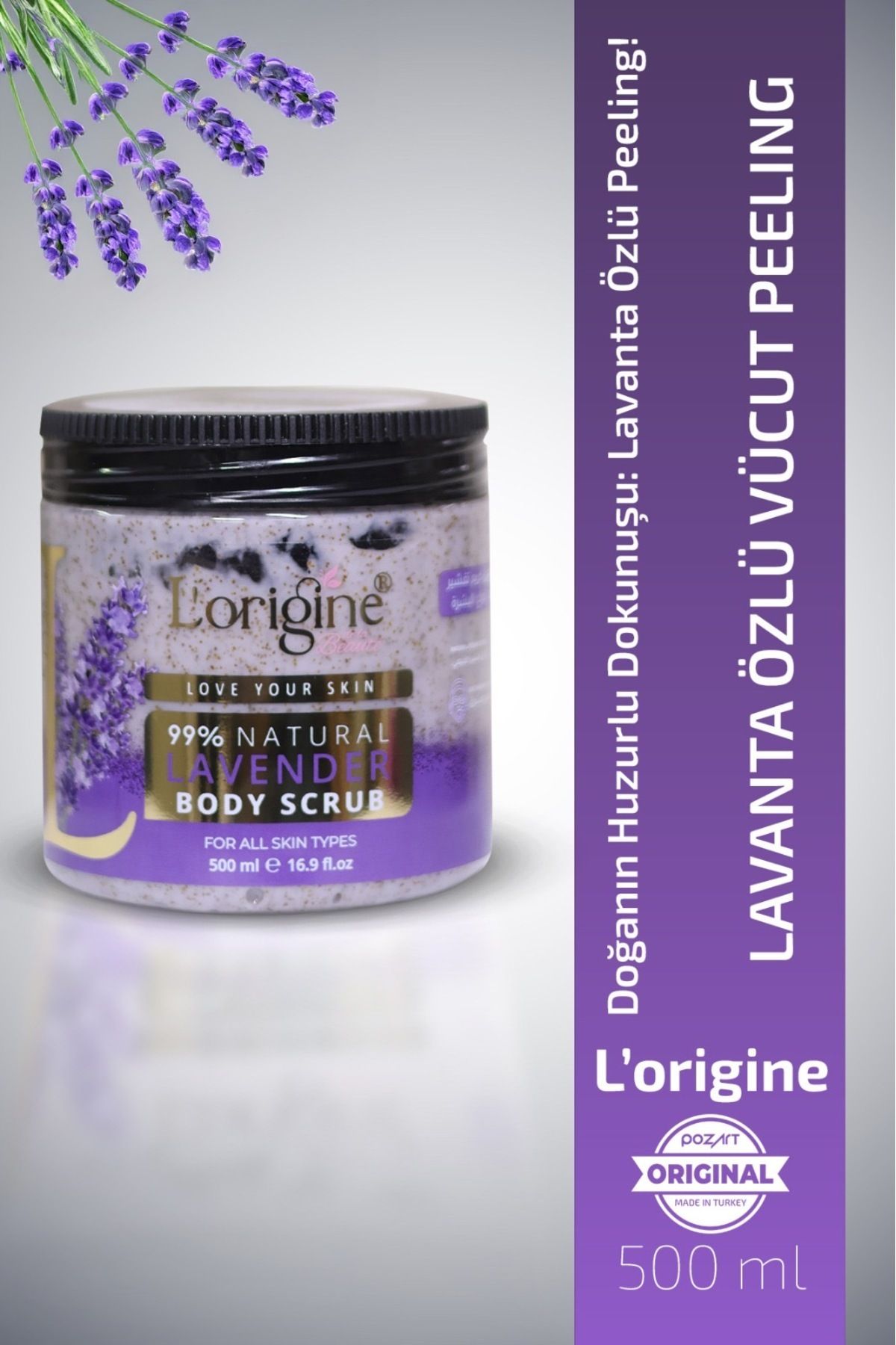 LORİGİNE DE LA BEAUTE Vücut Peeling Lavanta Özlü Body Scrub 500 ml