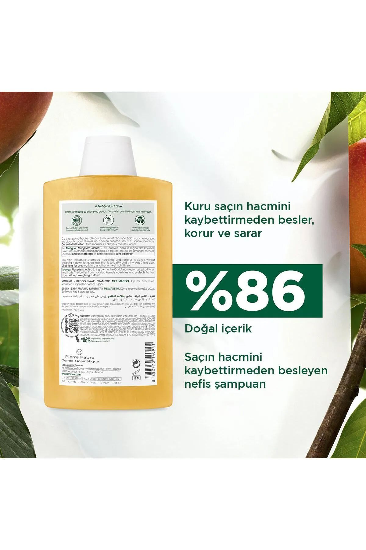Klorane-Nourishing Shampoo with Mango 400 ml 3