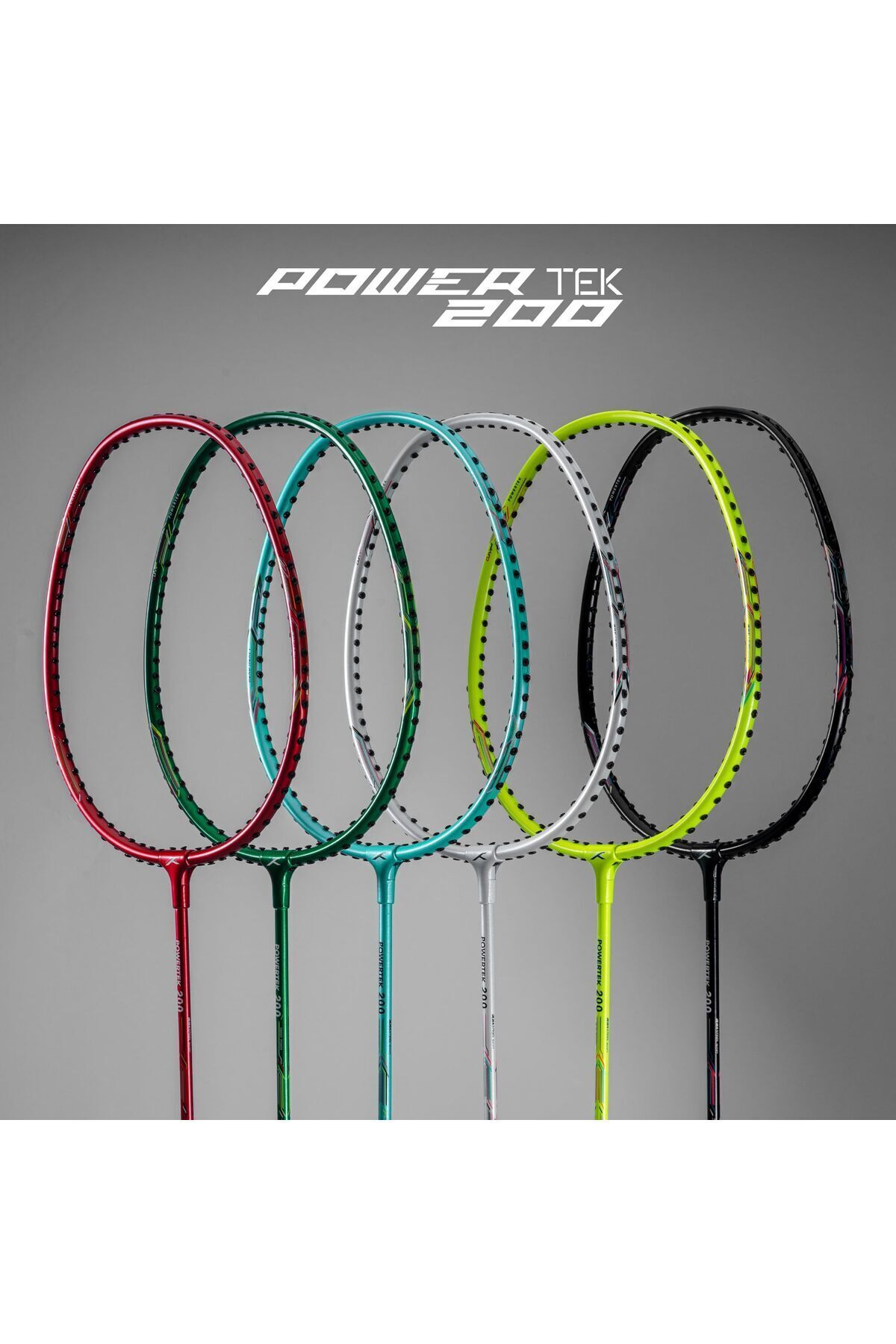 Hundred-مضرب تنس الريشة Powertek 200 Pro | أبيض | ألمنيوم، مشدود، 95 جرام، قبضة G5، شد 18-20 رطلاً 7