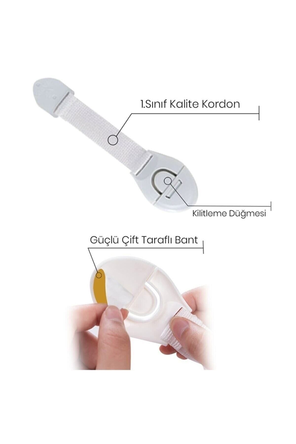 WAPPA 5 Adet Çekmece Dolap Ve Beyaz Eşya Güvenlik Emniyet Kilidi fotoğrafı 2 (önizleme)