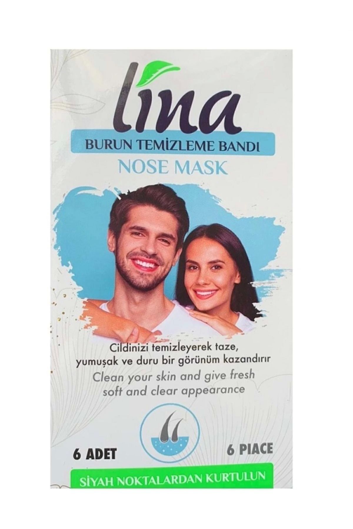 Lina Burun Siyah Nokta Bandı 6 Adet X 2