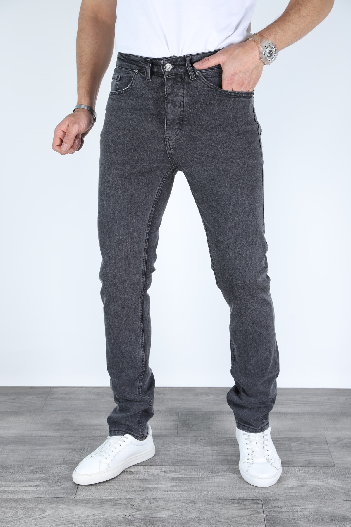 MYRAB DENİM  REGULAR KALIP GRİ ERKEK KOT PANTOLON - Görsel 4