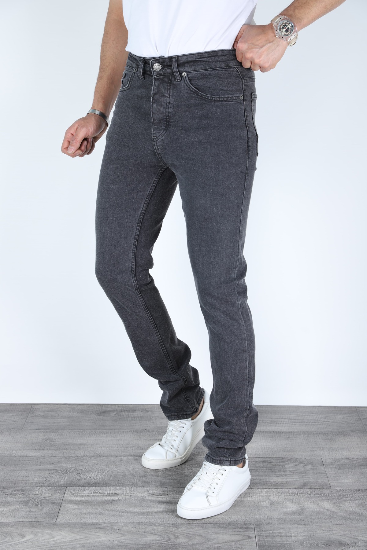 MYRAB DENİM  REGULAR KALIP GRİ ERKEK KOT PANTOLON - Görsel 5