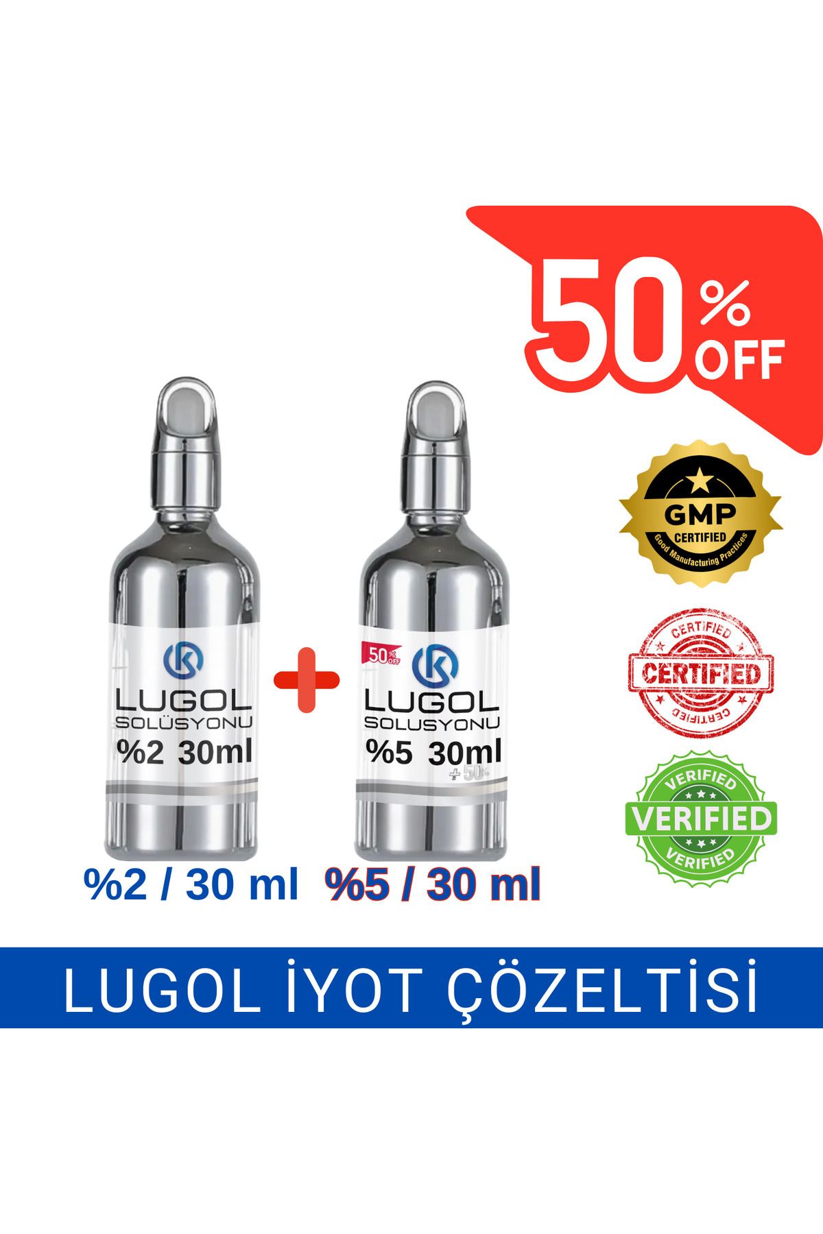 Onur Kimya İlaç / Pharma Lugol iyot Solüsyonu %2 lik 30 ml Ve %5 lik 30 ml / Damlalıklı / Lugol iyot Çözeltisi