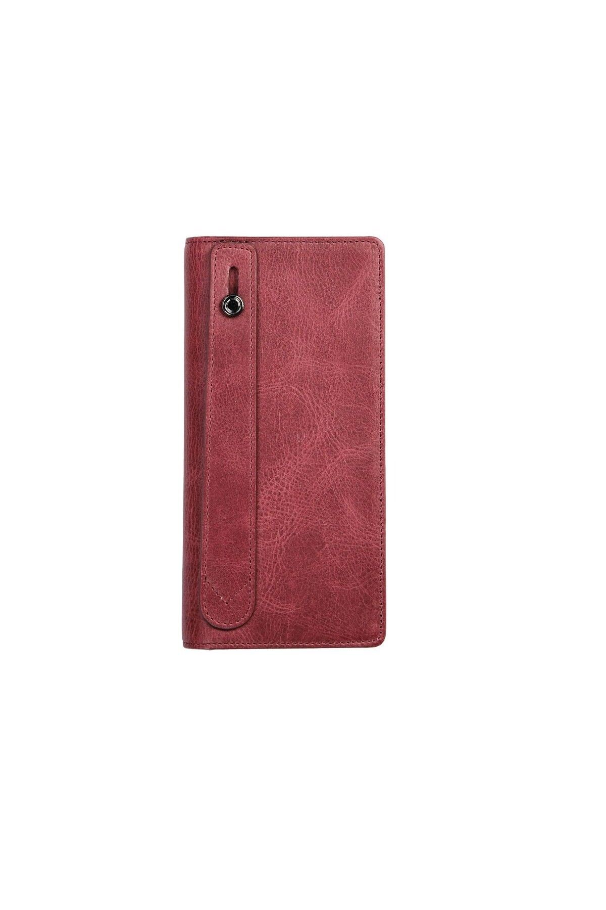 Deriza-Portofel unisex Golden 3367 din piele naturală cu compartiment pentru telefon - Roșu Claret 6