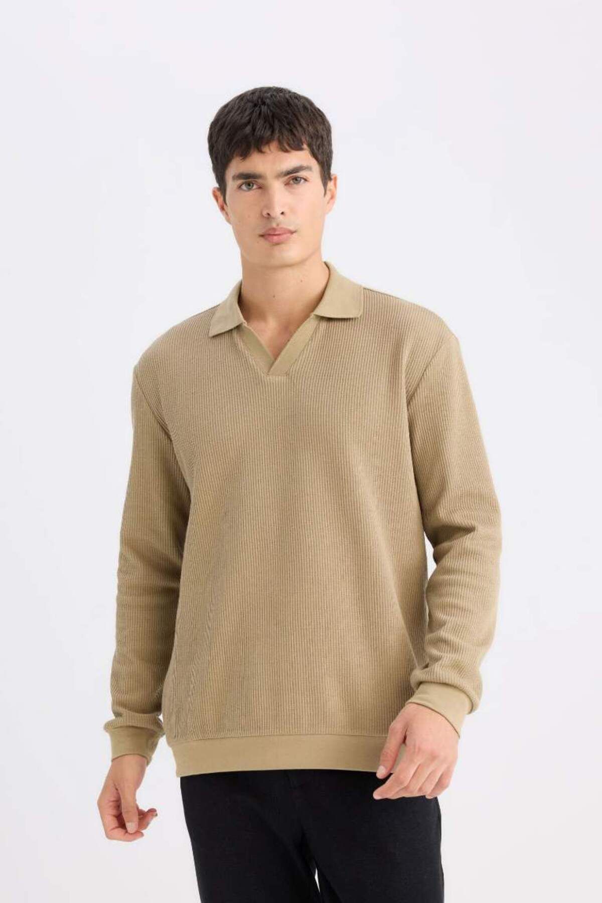 DeFacto-New Season Regular Fit Polo Neck Sweatshirt 1