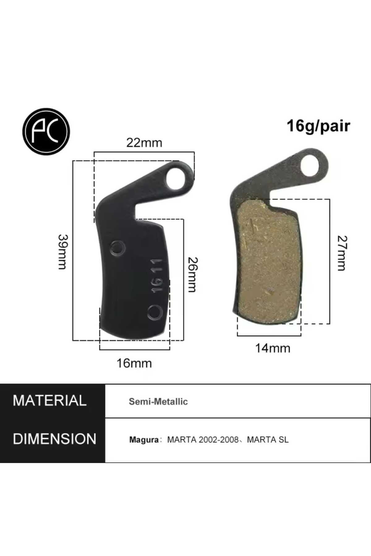 bisiklet dünyam Magura Marta Disk Fren Balatası ( 1çift ) - M15