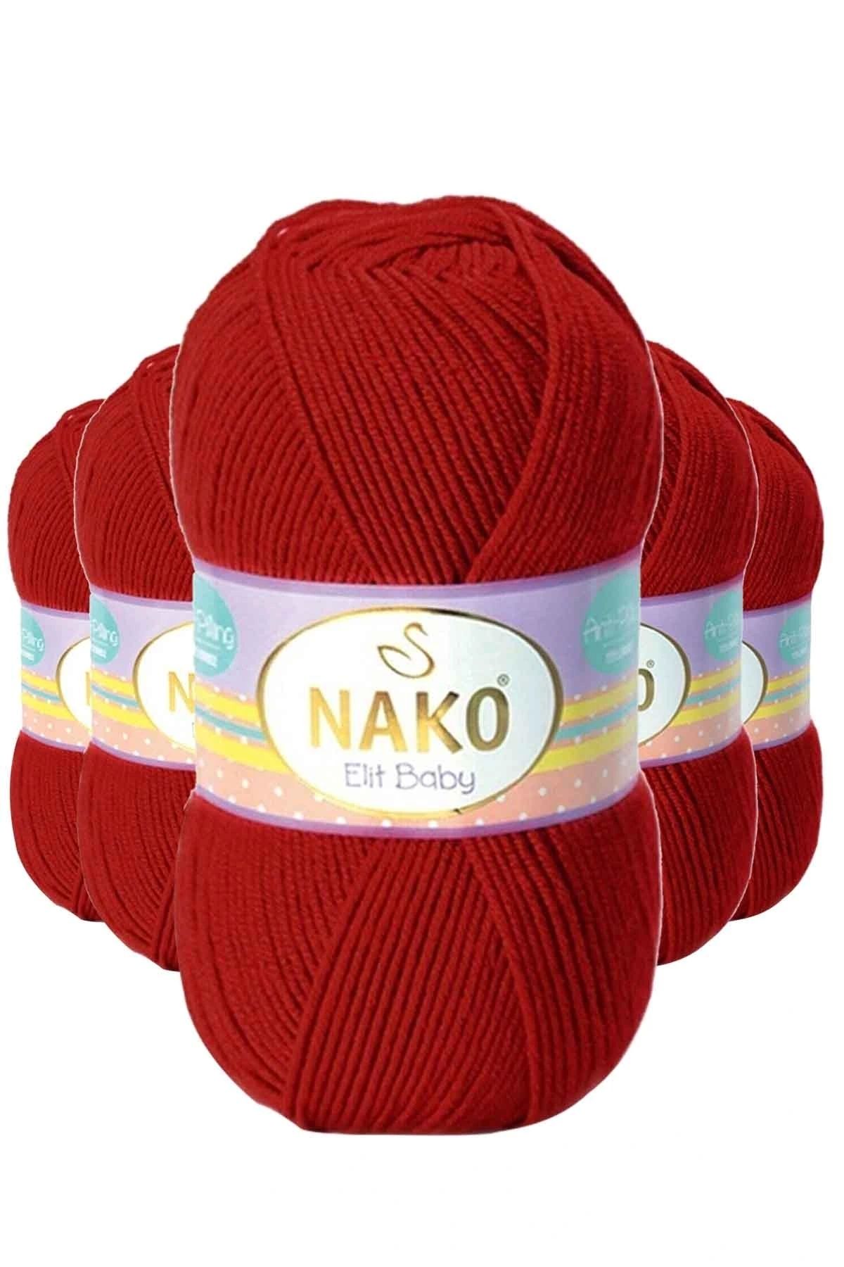 NAKO-5 Pieces Elite Baby Hand Knitting Thread Non-Pilling Baby Wool Pepper Flakes 298 1