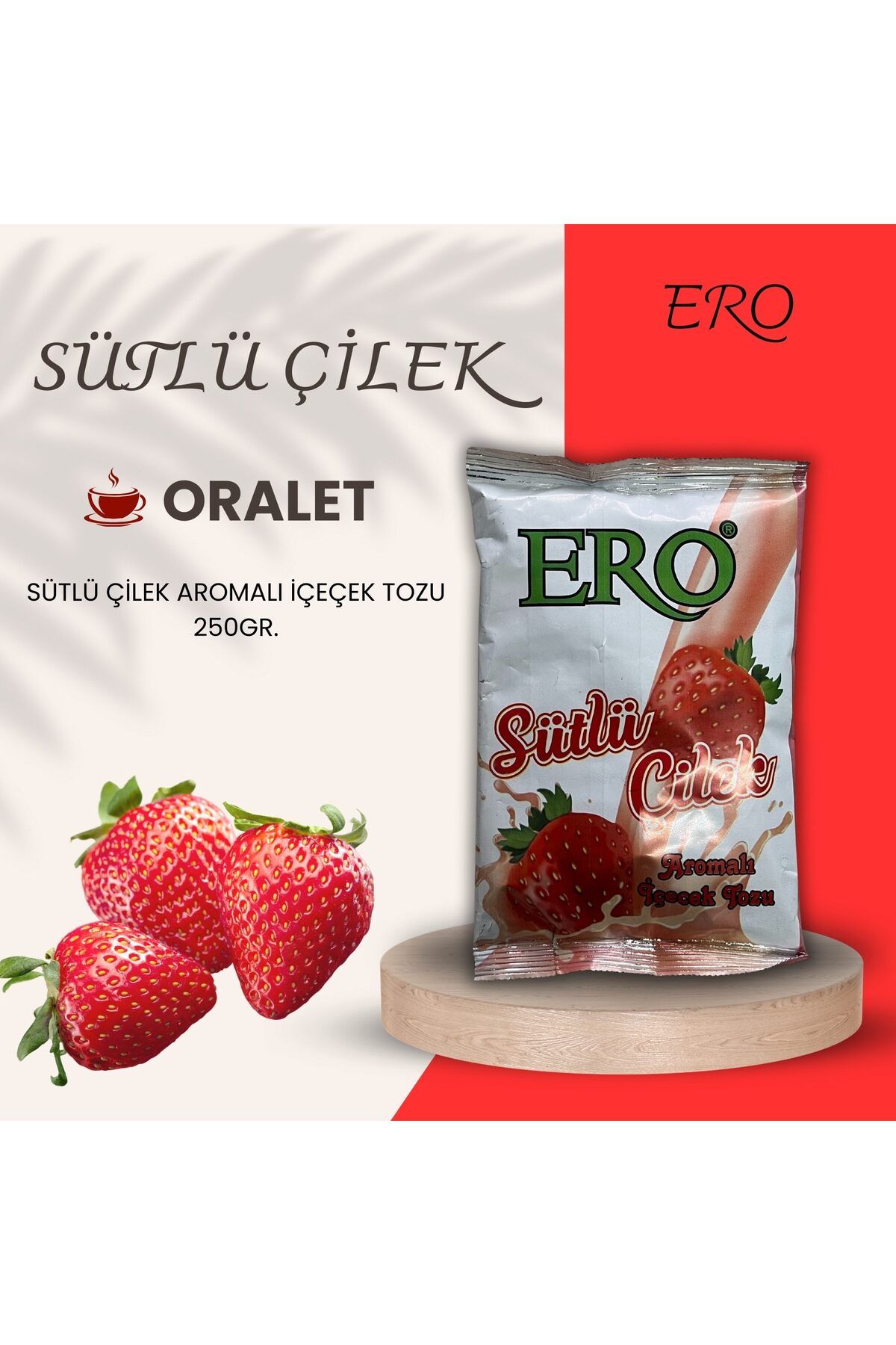 Ero SÜTLÜ ÇİLEK AROMALI TOZ İÇEÇEK 250GR.