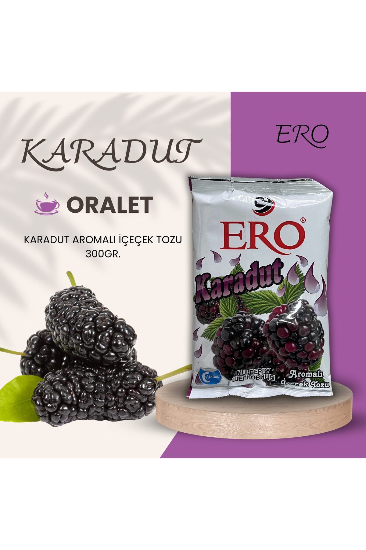 Ero Karadut Aromalı Toz Içecek Oralet 300gr.