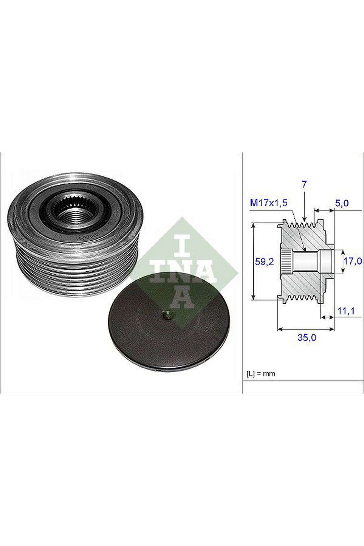 Ina Beissner ALTERNATÖR GERGİ KASNAĞI FORD TRANSIT 2.4 00-06 550134