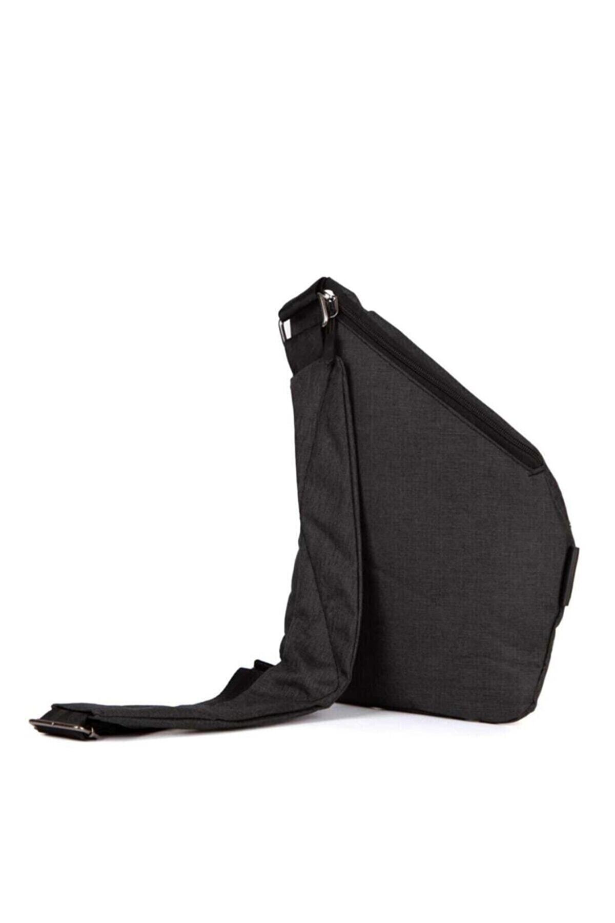 NEWISH POLO ACCESSORIES Unisex Siyah Keten Çapraz Askılı Heybe Çanta Telefon Bölmeli Günlük Seyahat Çanta Bodybag Slim Çanta görsel 7
