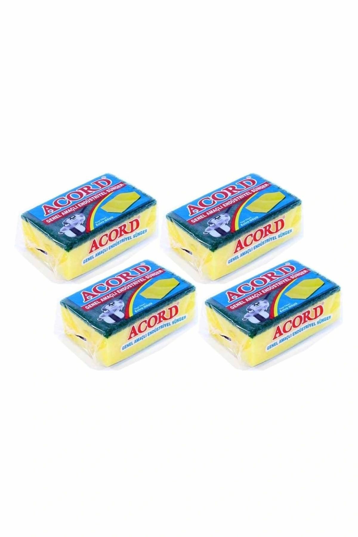 Acord 4 adet Jumbo Boy Endüstriyel Çok Amaçlı Bulaşık Süngeri  13x8x4 cm