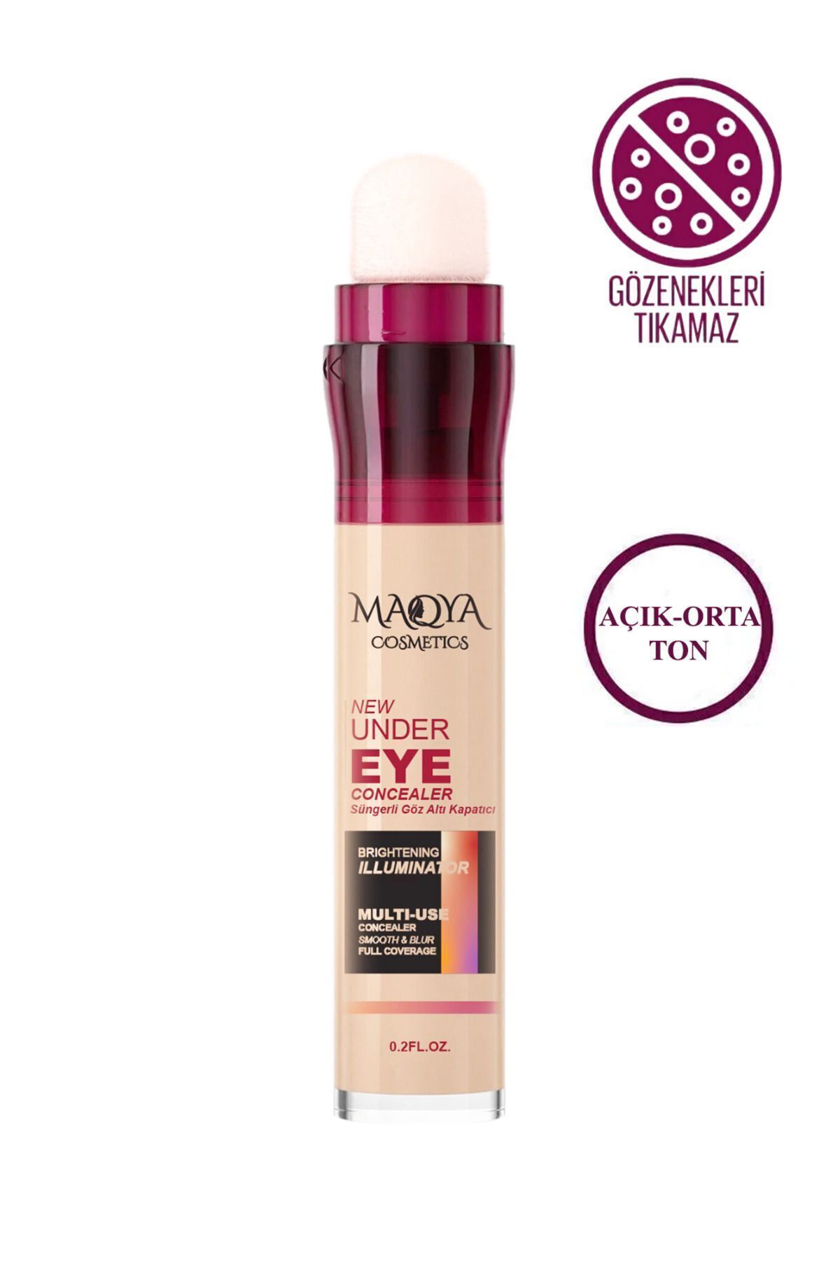 MAQYA Cosmetics Yoğun Kapatıcı Besleyıcı Aydınlatıcı Süngerli Gözaltı Kapatıcı/concealer (ORTA TON)-6