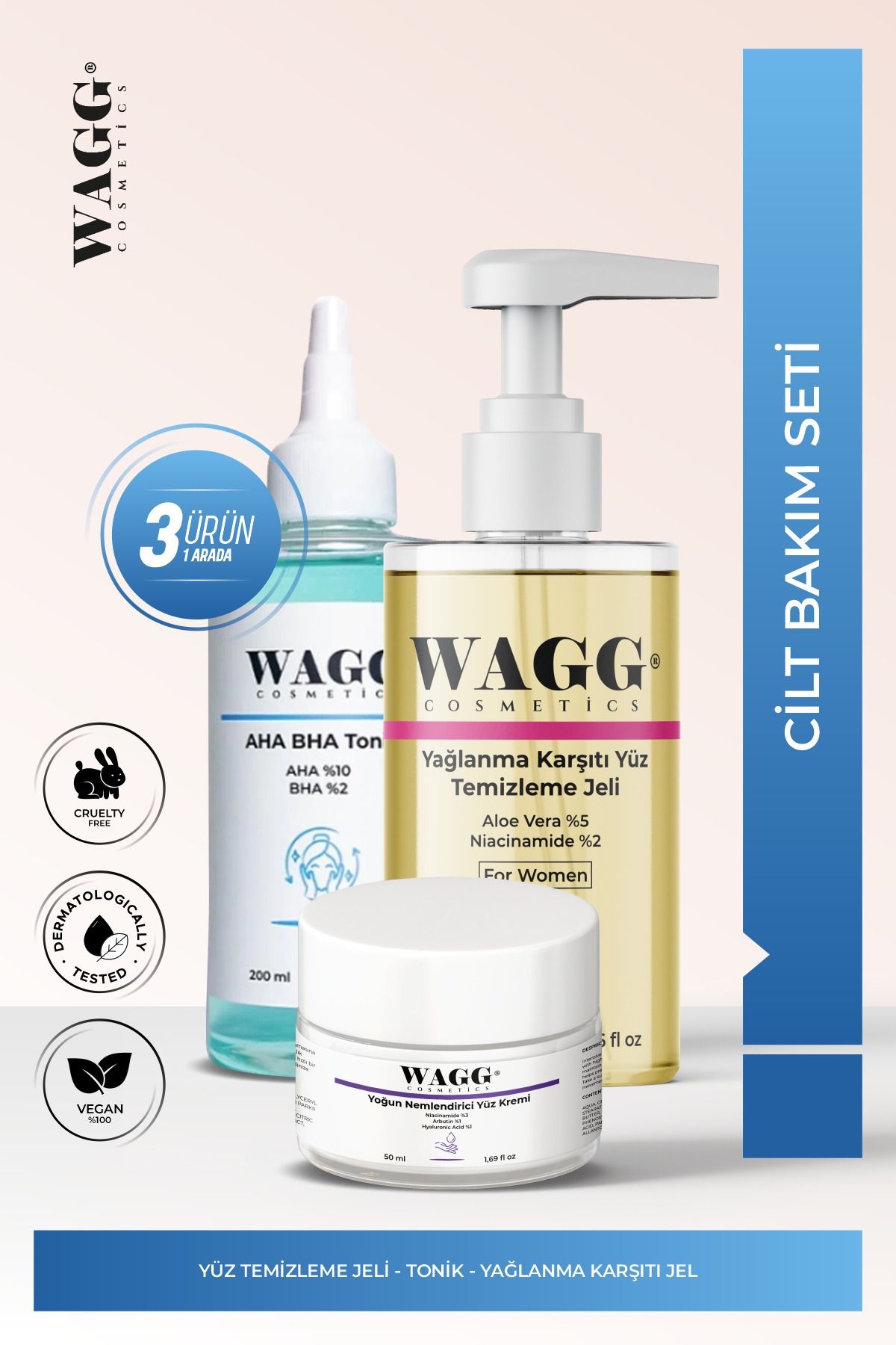 WAGG Cosmetics 3'lü Cilt Bakım Seti