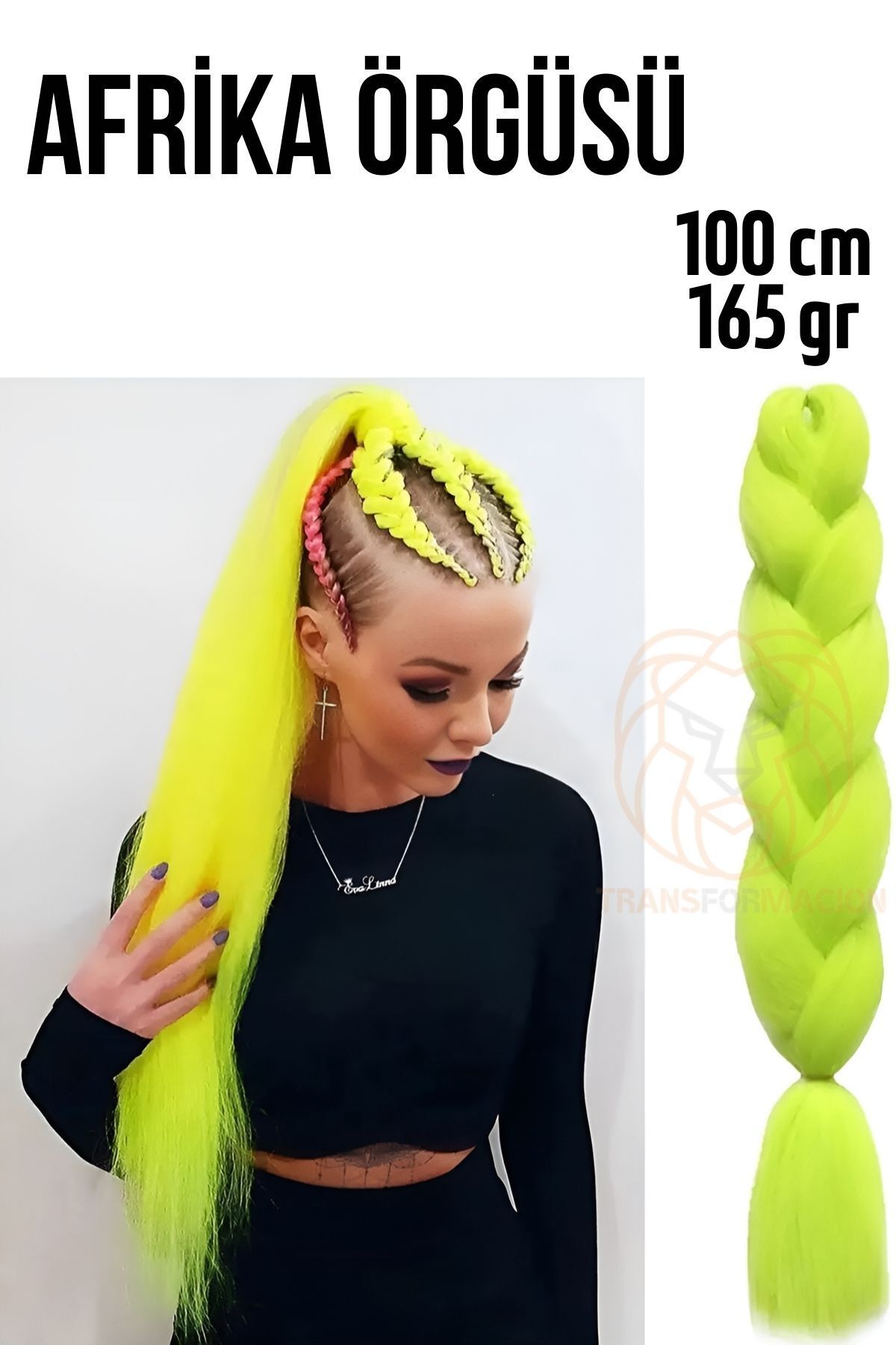 Transformacion-100 cm Yellow African Braid - Rasta 165 Gr 1096 1