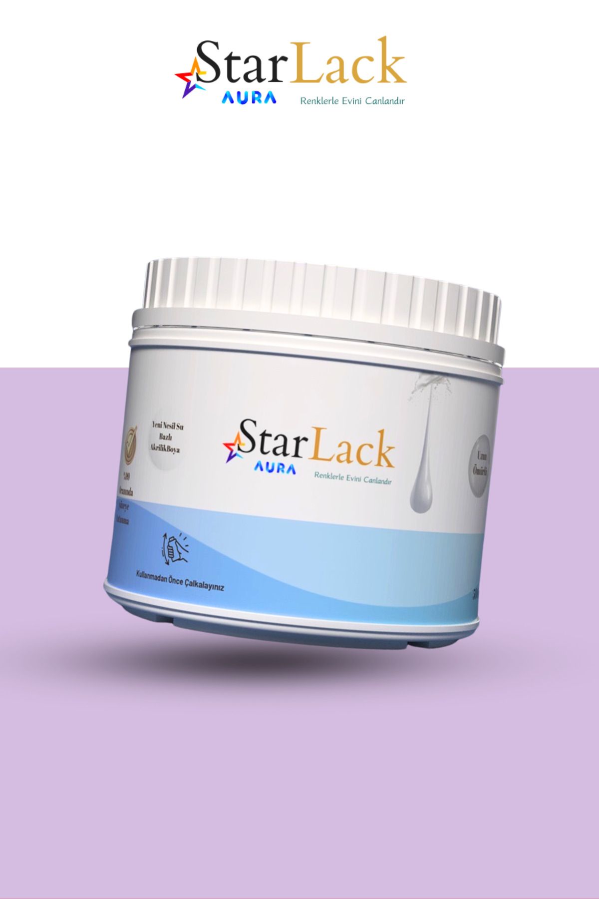 starlack Aura 500ml Akrilik Su Bazlı Hobi Dönüşüm Boyası ( Tezgah-fayans-dolap-cam-plastik-ahşap-kapı )