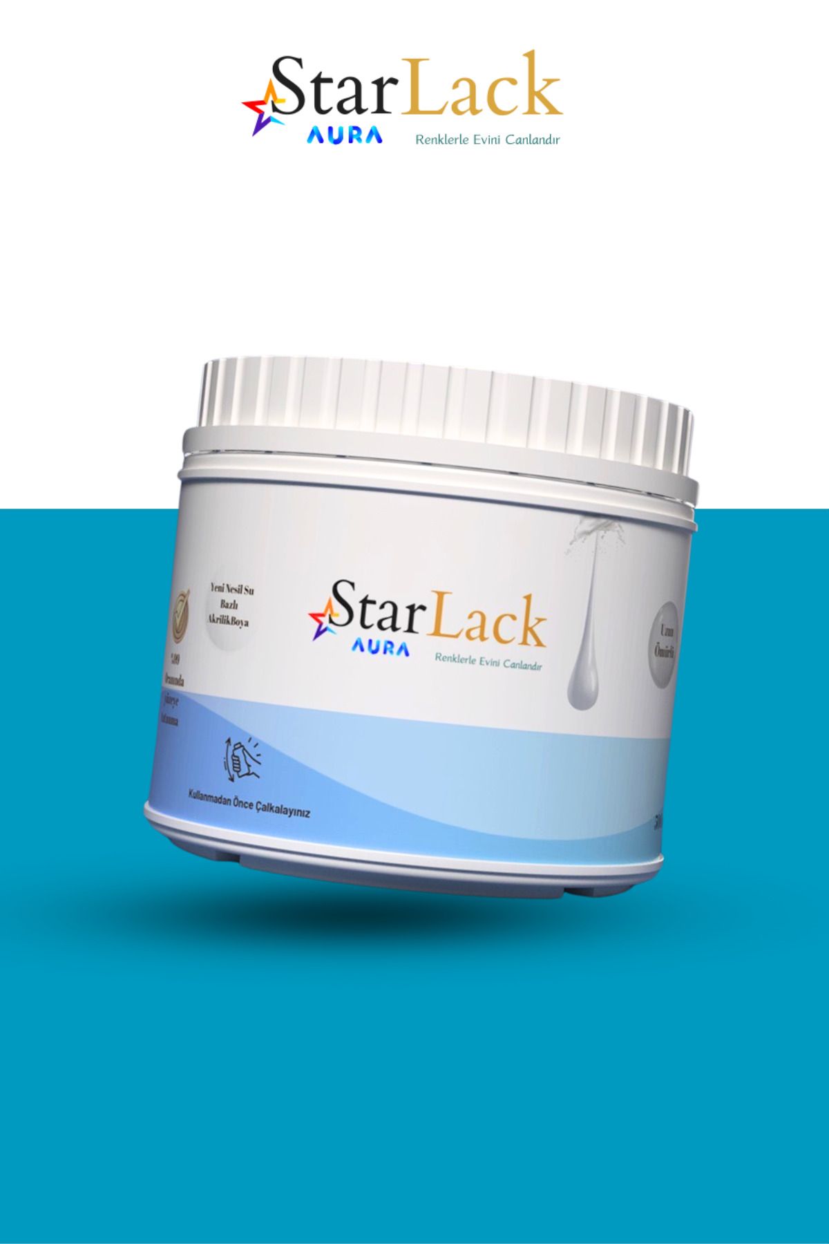 starlack Aura 500 ml Akrilik Su Bazlı Hobi Dönüşüm Boyası ( Tezgah-fayans-dolap-cam-plastik-ahşap-kapı )