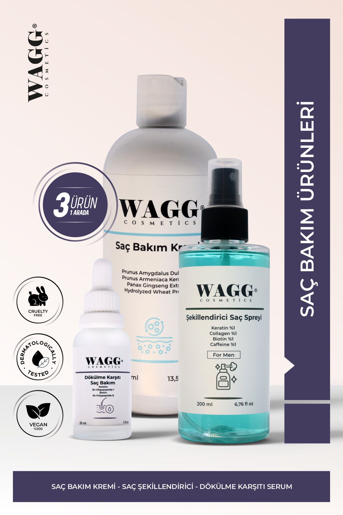 WAGG Cosmetics 3’lü Saç Bakım Seti