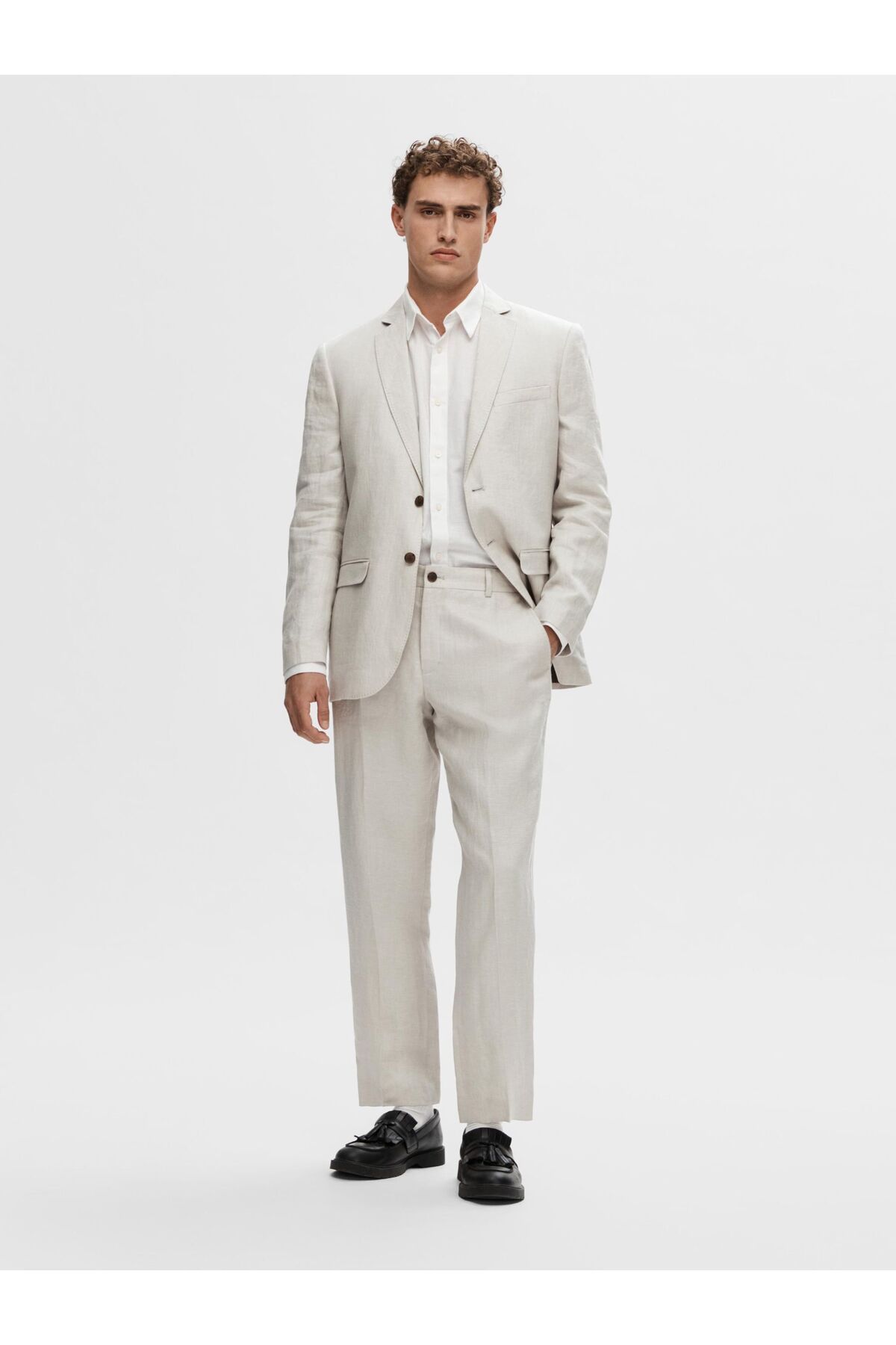 Selected Homme-Anzughose 100% Leinen 4