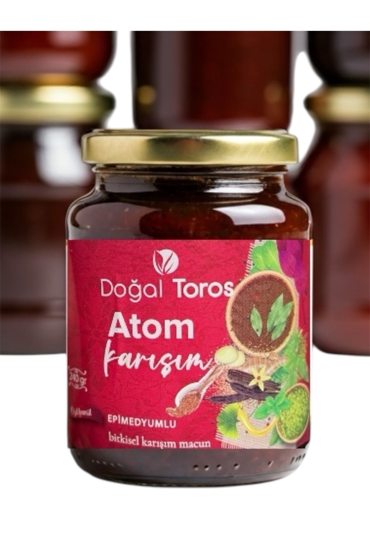 Doğal Toros Atom Karışım Ginseng ve Çakşırot Kök Bitkisel Karışık Macun