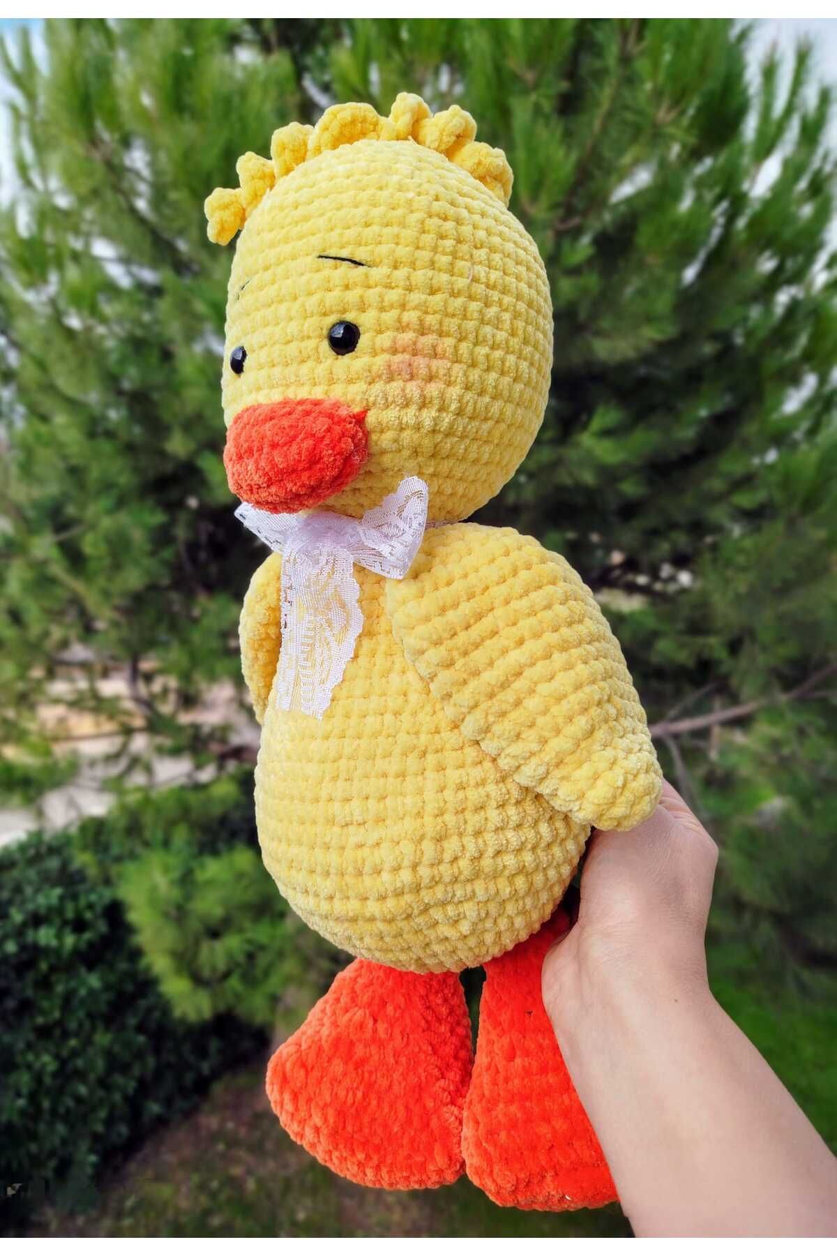 cocozyhome El Yapımı Organik Antibakteriyel Örgü Oyuncak, Amigurumi ördek