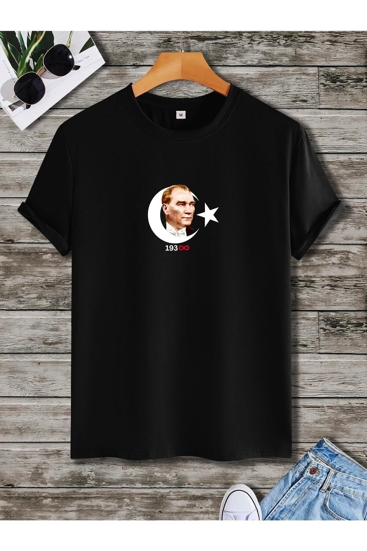 Pisa Art Unisex Pamuklu Oversize Kemal Atatürk 1938 Baskılı T-shirt