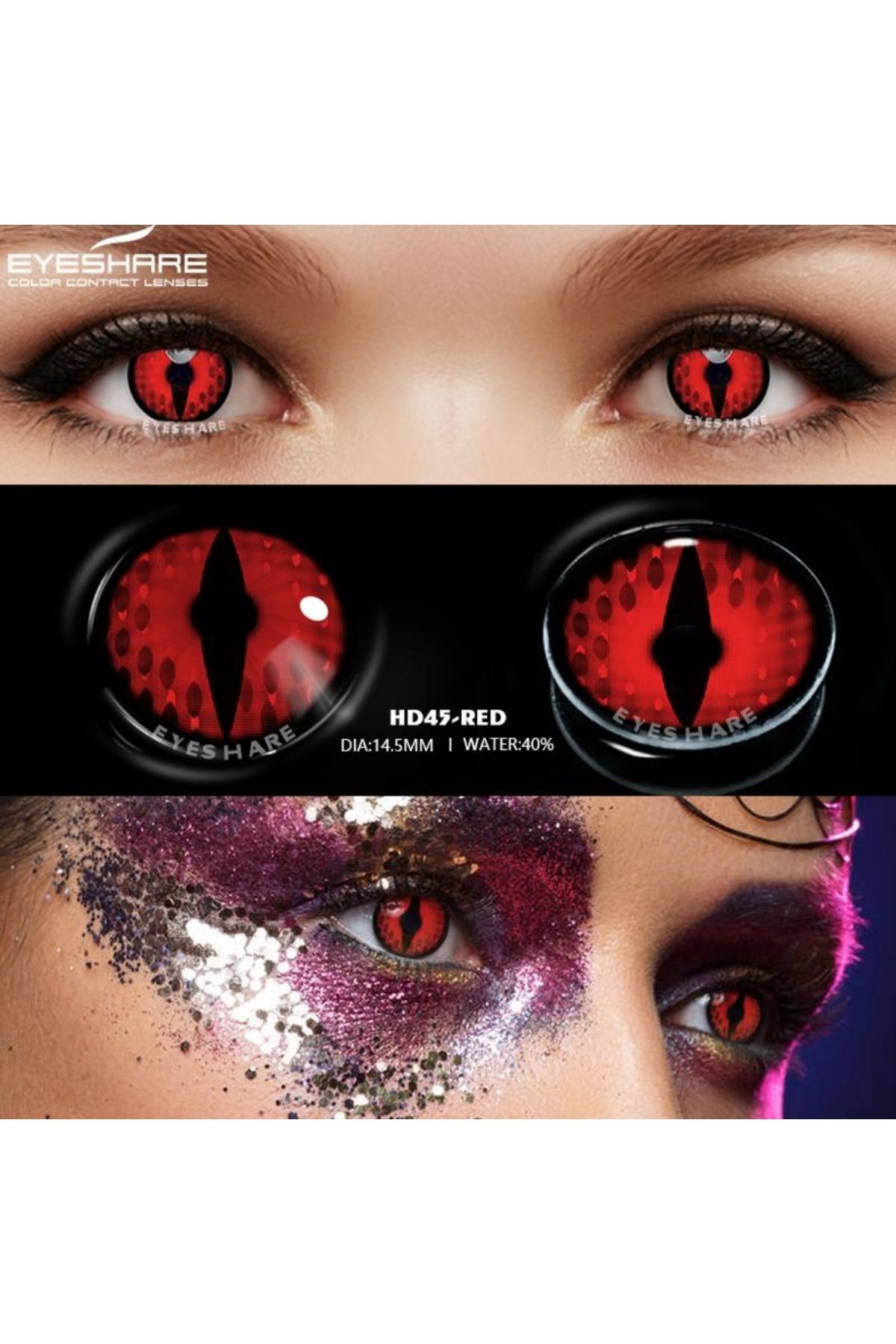 Eyeshop COSPLAY LENS HD45 RED KULANIM SURESİ 12 AY