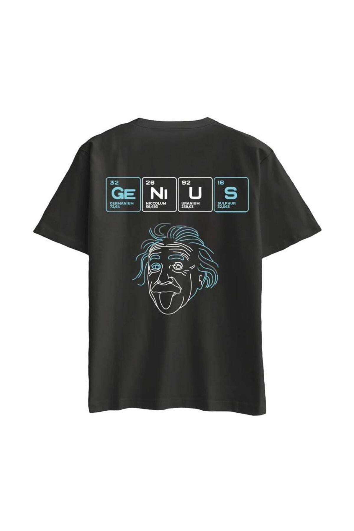 Pisa Art - Genius Baskılı Oversize T-shirt