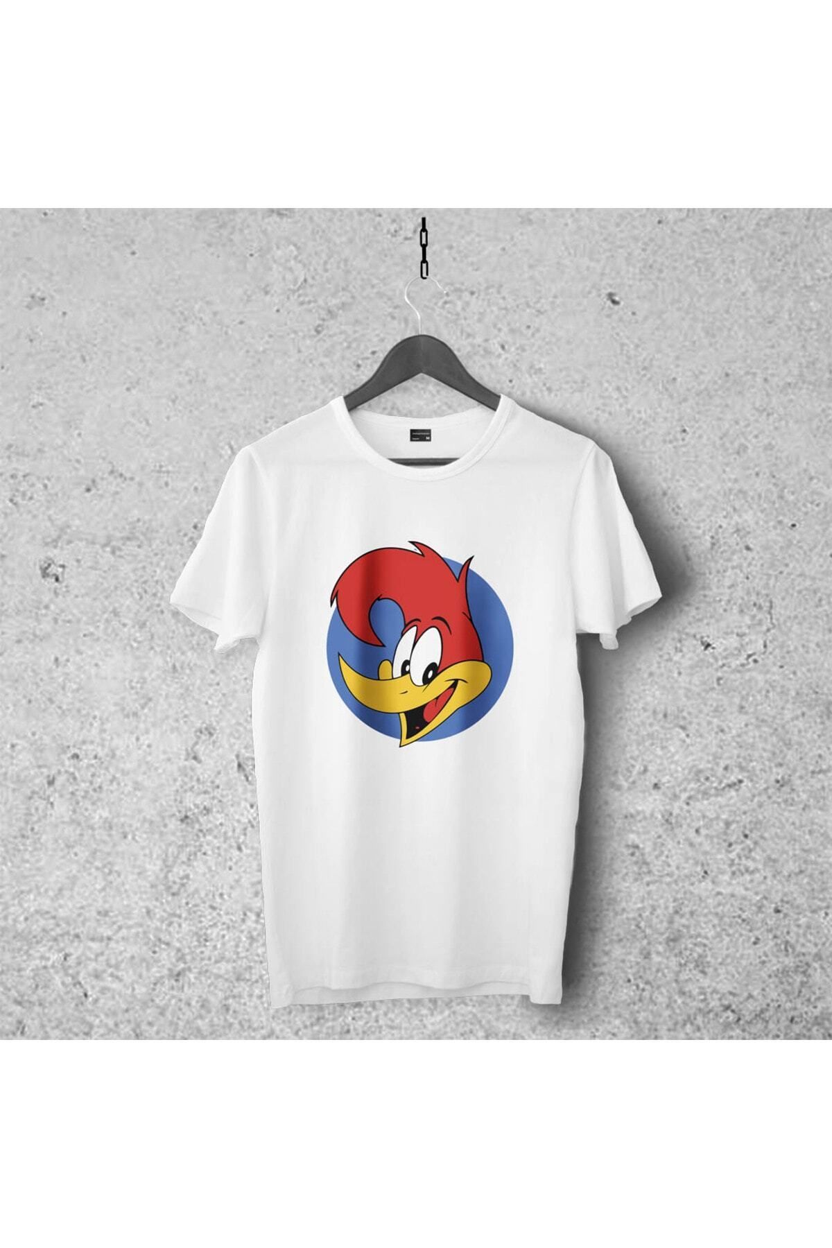 Pisa Art Ağaçkakan Woody Tasarımlı Tshirt 003, Unisex Premium,çatlama Solma Yapmaz Çizgili Kahramanlar