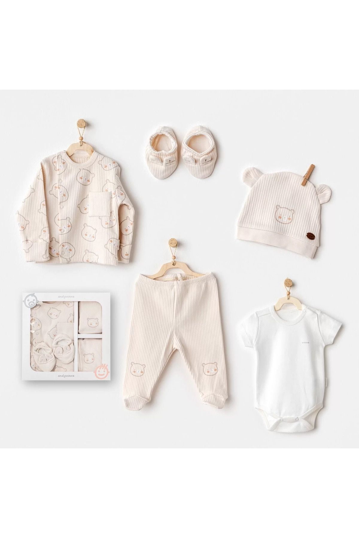 RUBY BOUTİQUE Bear Time 5'li Hastane Çıkışı Light Beige